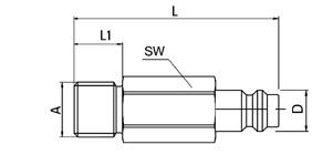 Nipple Male 1/8 x 50