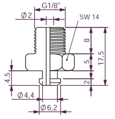 Fittings for sugekop 1,5 bælg Ø 15