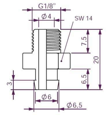 Fittings for sugekop 1,5 bælg Ø11, Ø16