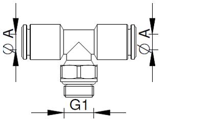 Push in Fitting, T-tilslutning