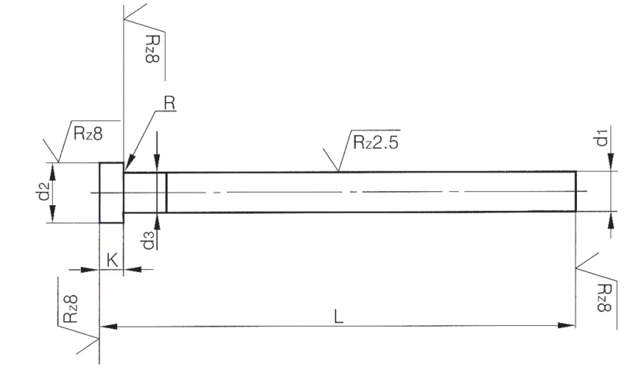 Udstøder Type AB Ø 12 X 500mm